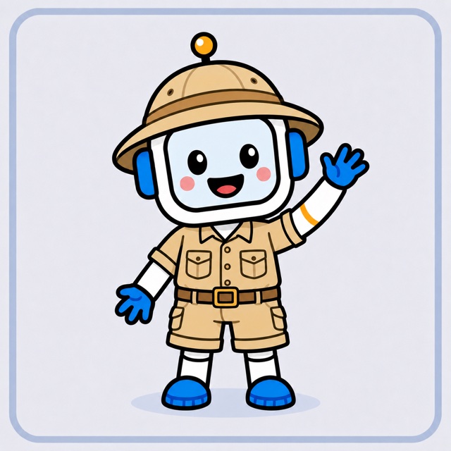 Workbook illustration of a robot explorer